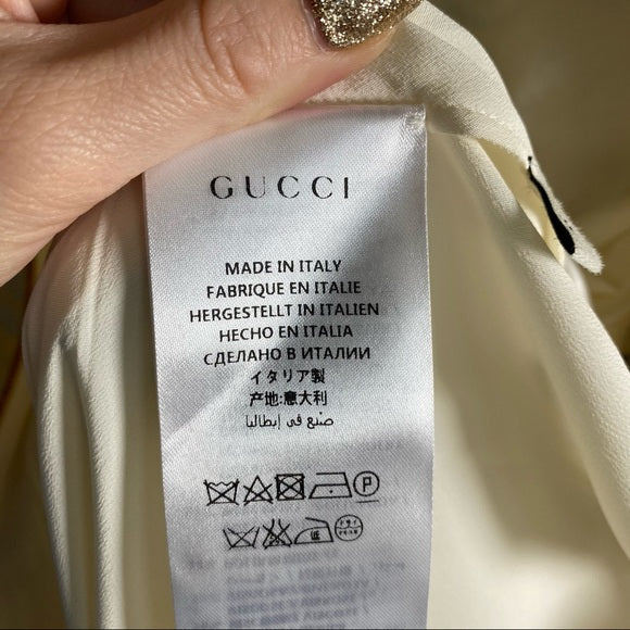 Gucci Cluny Lace Dress With Embroidery in White