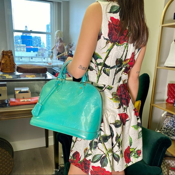 LOUIS VUITTON Alma BB Mint Green monogram