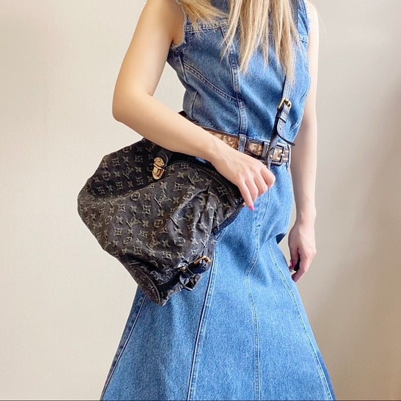 LOUIS VUITTON Denim Mahina XS Black