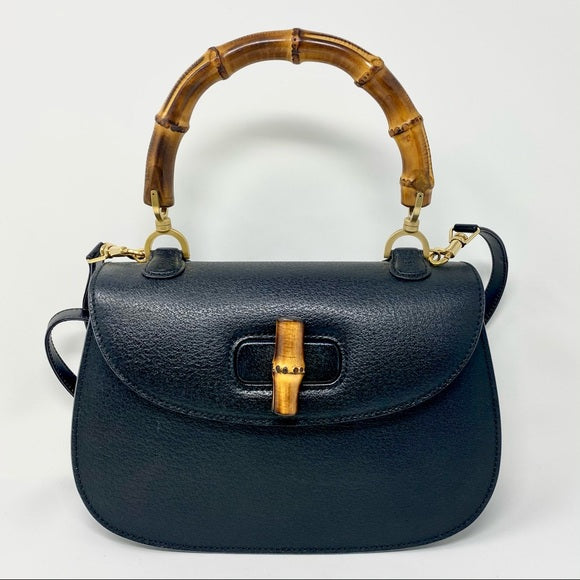 GUCCI Bamboo Top two-way leather bag