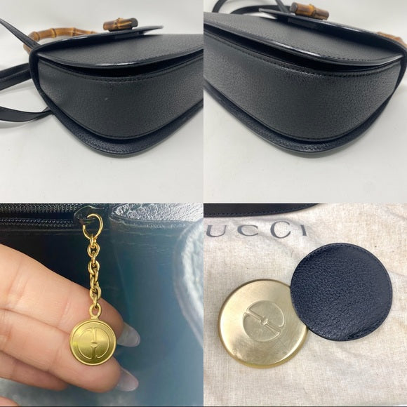 GUCCI Bamboo Top two-way leather bag