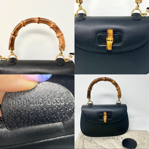 GUCCI Bamboo Top two-way leather bag