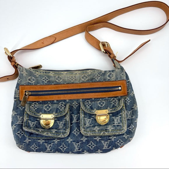 LOUIS VUITTON denim baggy PM crossbody bag