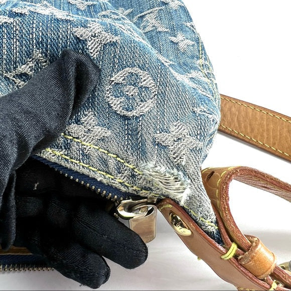 LOUIS VUITTON denim baggy PM crossbody bag