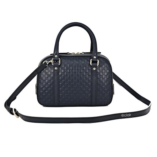 Gucci O Borsa Microguccissima Crossbody in Navy