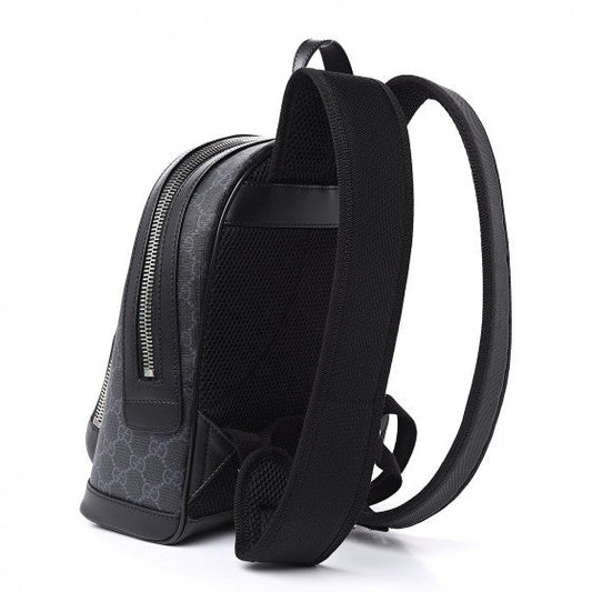 Gucci GG Supreme Monogram Web Small Backpack in Black