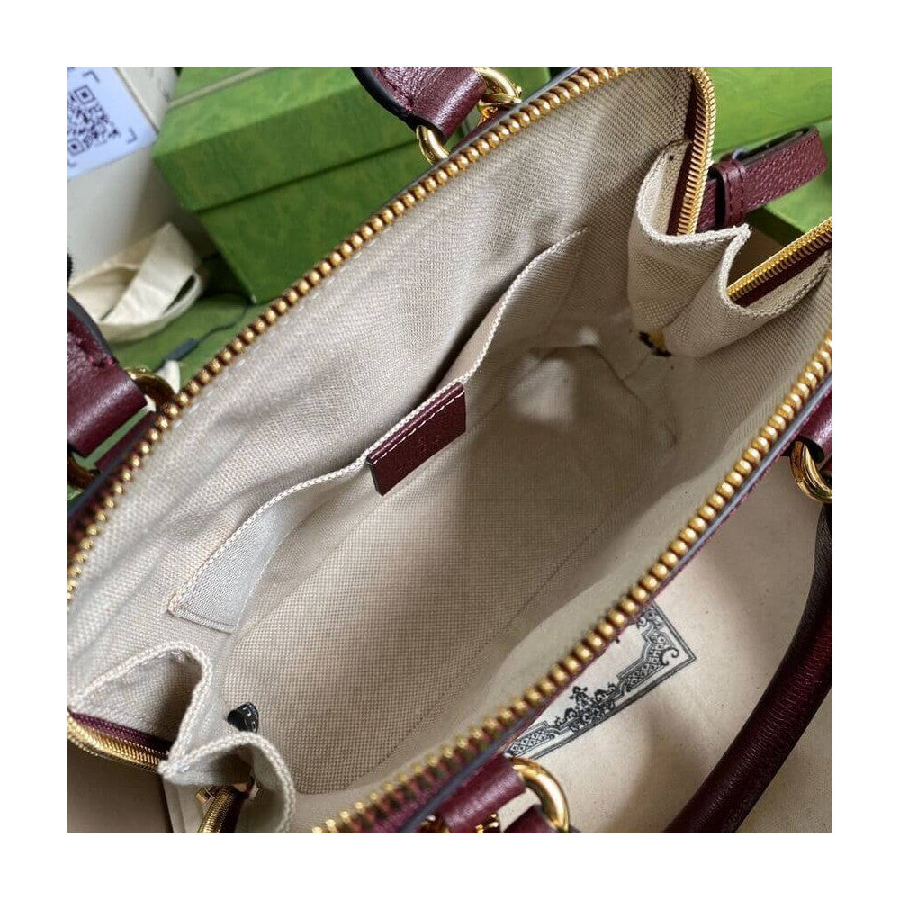 Gucci Horsebit 1955 GG Mini Bag in Burgundy