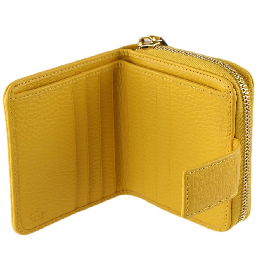 Gucci Original GG Canvas French Wallet in Beige and Buttercup Yellow