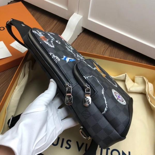 Louis Vuitton Avenue Sling Bag Damier Graphite Maps of the Renaissance
