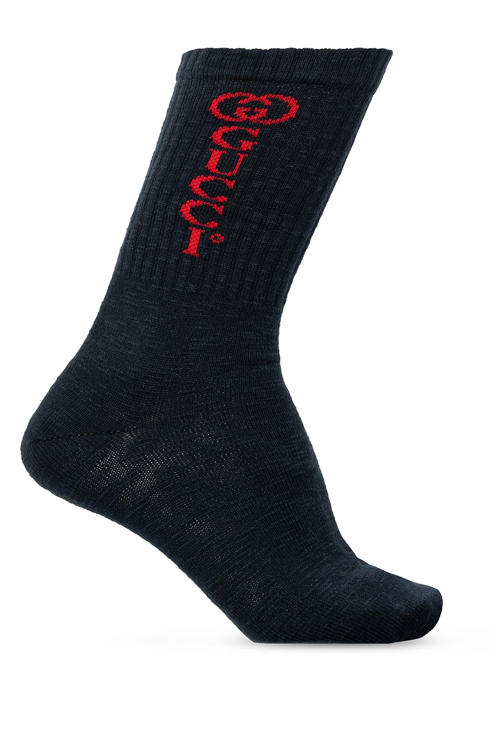 Gucci Socks With Red Gucci Logo and Interlocking GG in Navy
