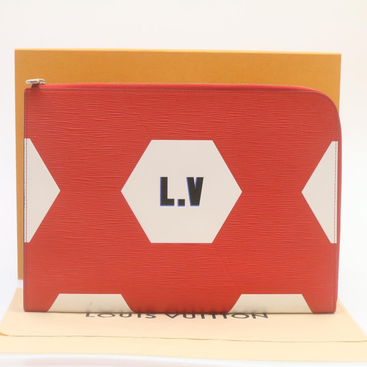 LOUIS VUITTON Epi Pochette Jules GM Clutch Bag Red M63232 LV Auth 34660A