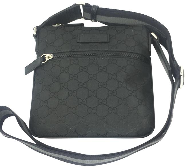 Gucci GG Nylon Canvas Messenger Bag in Black