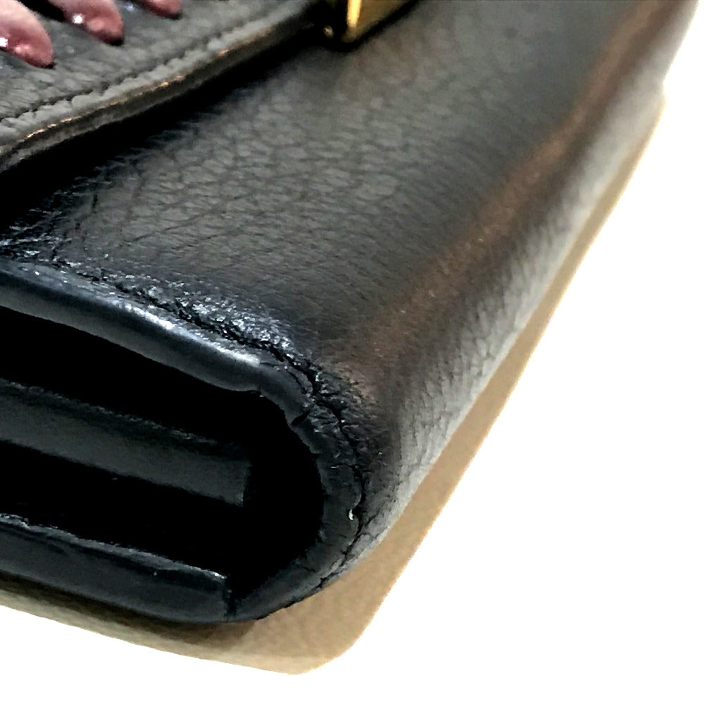 LOUIS VUITTON Folded wallet M62076 Taurillon Clemence Leather black Taurillon Clemence Portefeuille Capsine Women Used