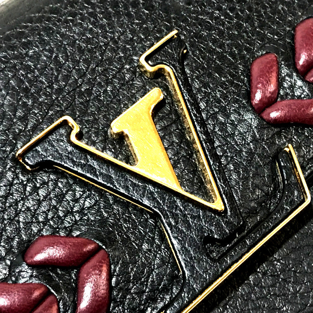 LOUIS VUITTON Folded wallet M62076 Taurillon Clemence Leather black Taurillon Clemence Portefeuille Capsine Women Used