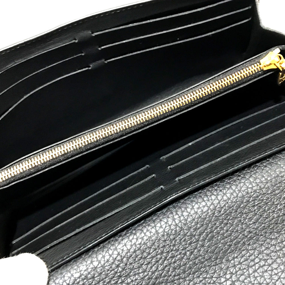 LOUIS VUITTON Folded wallet M62076 Taurillon Clemence Leather black Taurillon Clemence Portefeuille Capsine Women Used