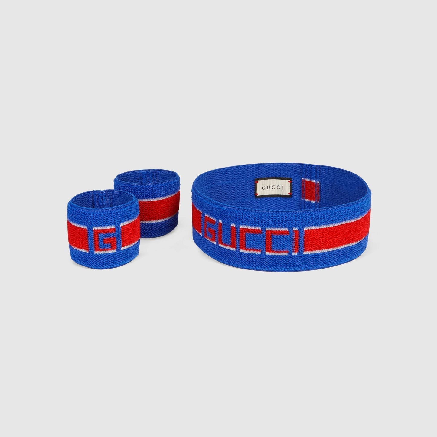 Gucci Queen Heron Headband and Wristband Set in Blue