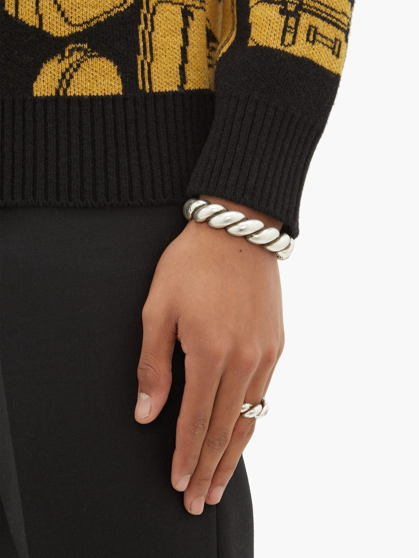 Gucci Metallic Twisted Garden Bracelet in Sterling Silver