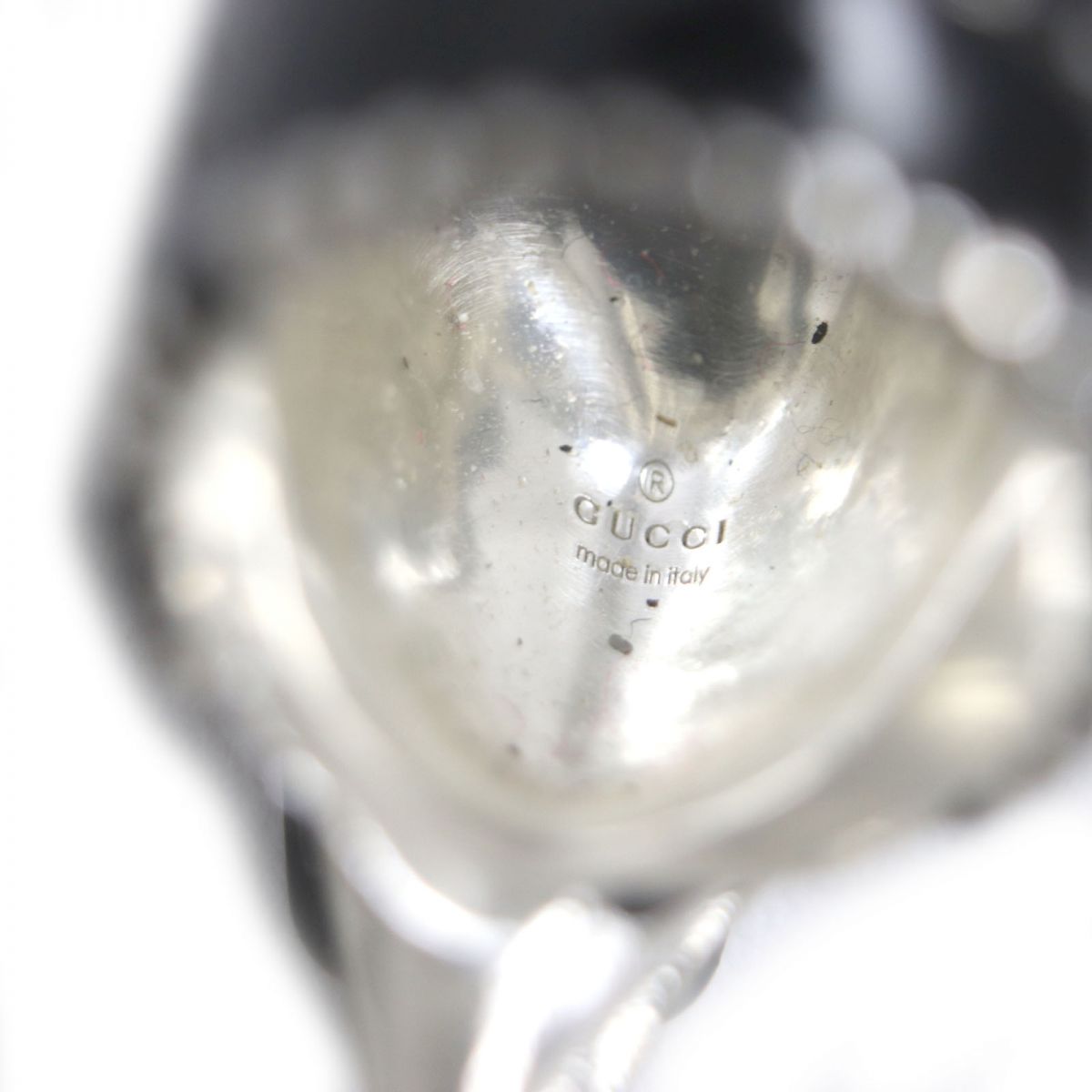 GUCCI Ring Main�FAG925 Black x silver mens 14 Used