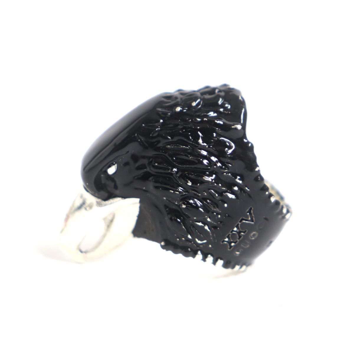 GUCCI Ring Main�FAG925 Black x silver mens 14 Used
