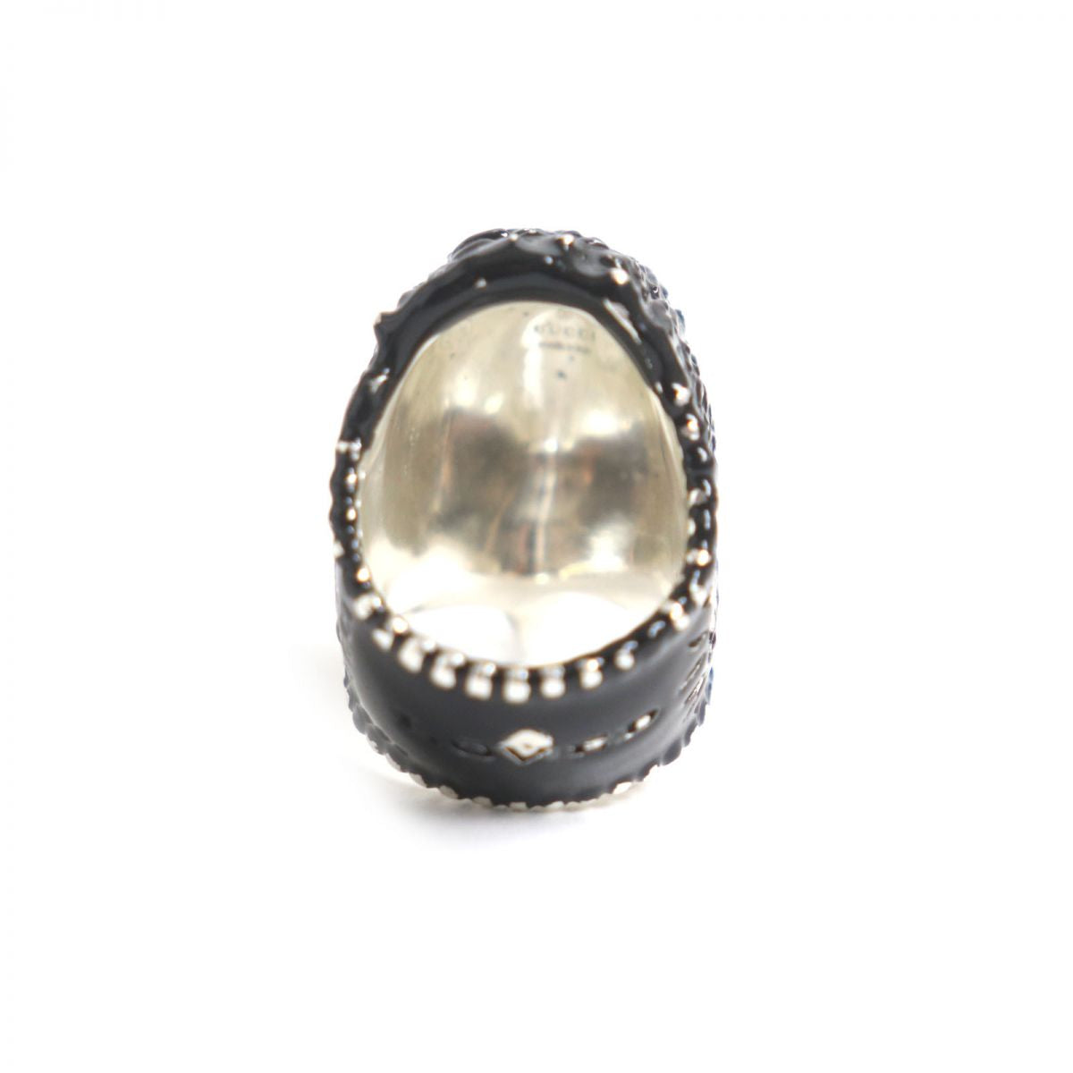 GUCCI Ring Main�FAG925 Black x silver mens 14 Used