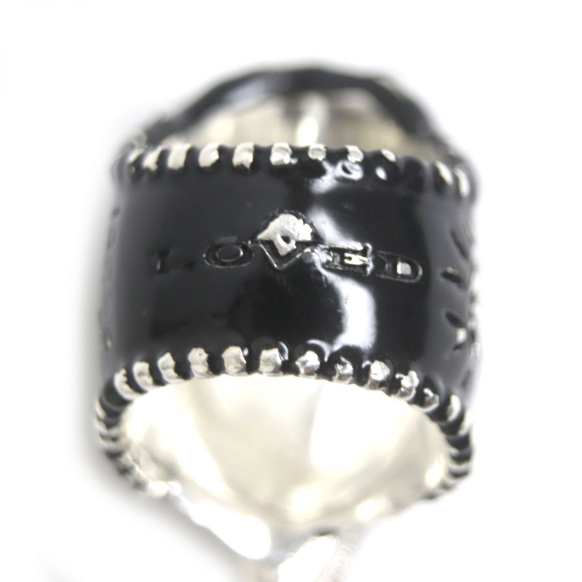 GUCCI Ring Main�FAG925 Black x silver mens 14 Used