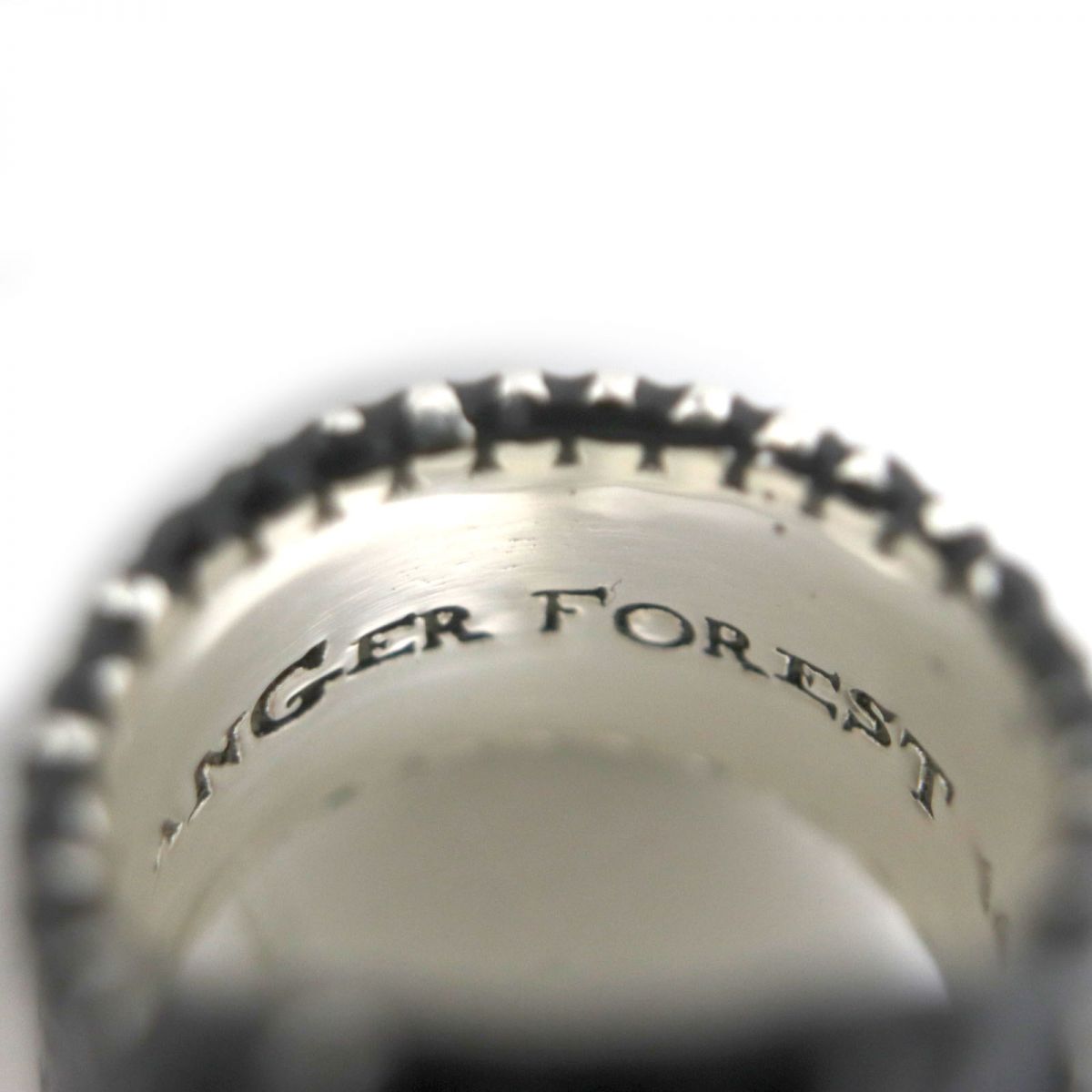 GUCCI Ring Main�FAG925 Black x silver mens 14 Used