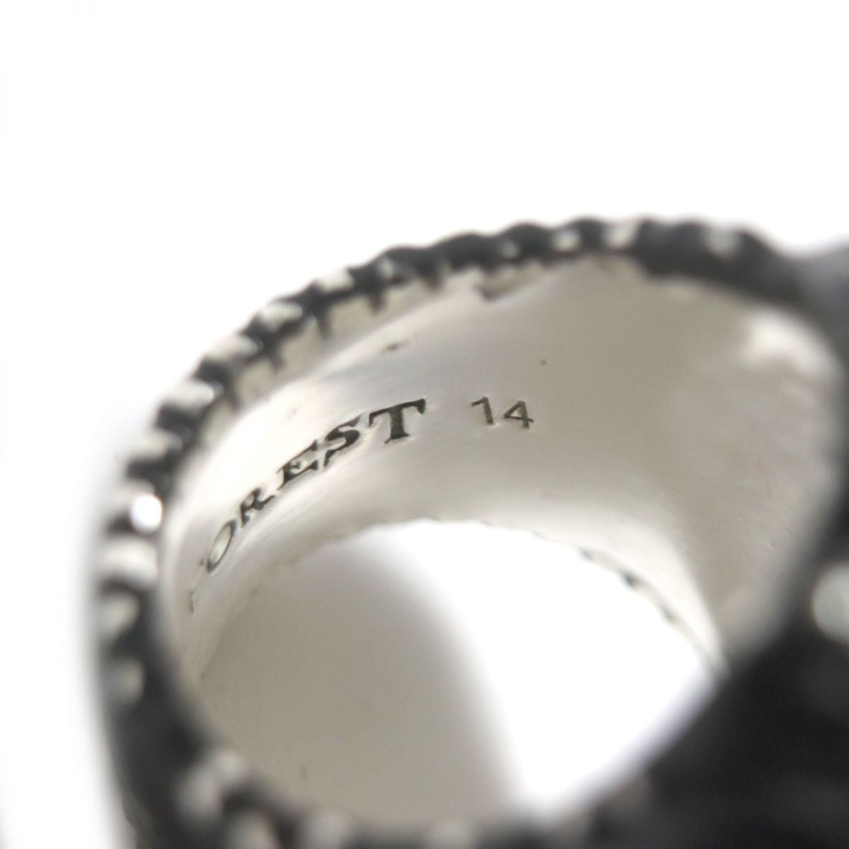 GUCCI Ring Main�FAG925 Black x silver mens 14 Used