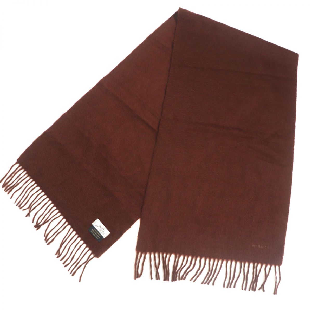 HERMES Scarf Main: 100% cashmere Red brown mens Used