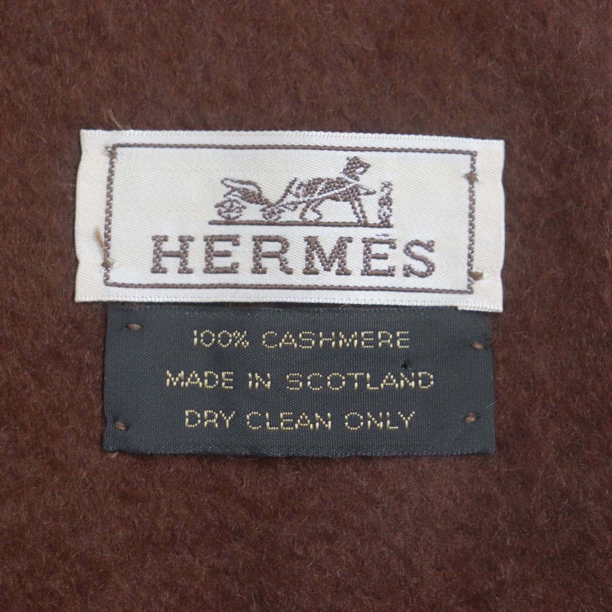 HERMES Scarf Main: 100% cashmere Red brown mens Used