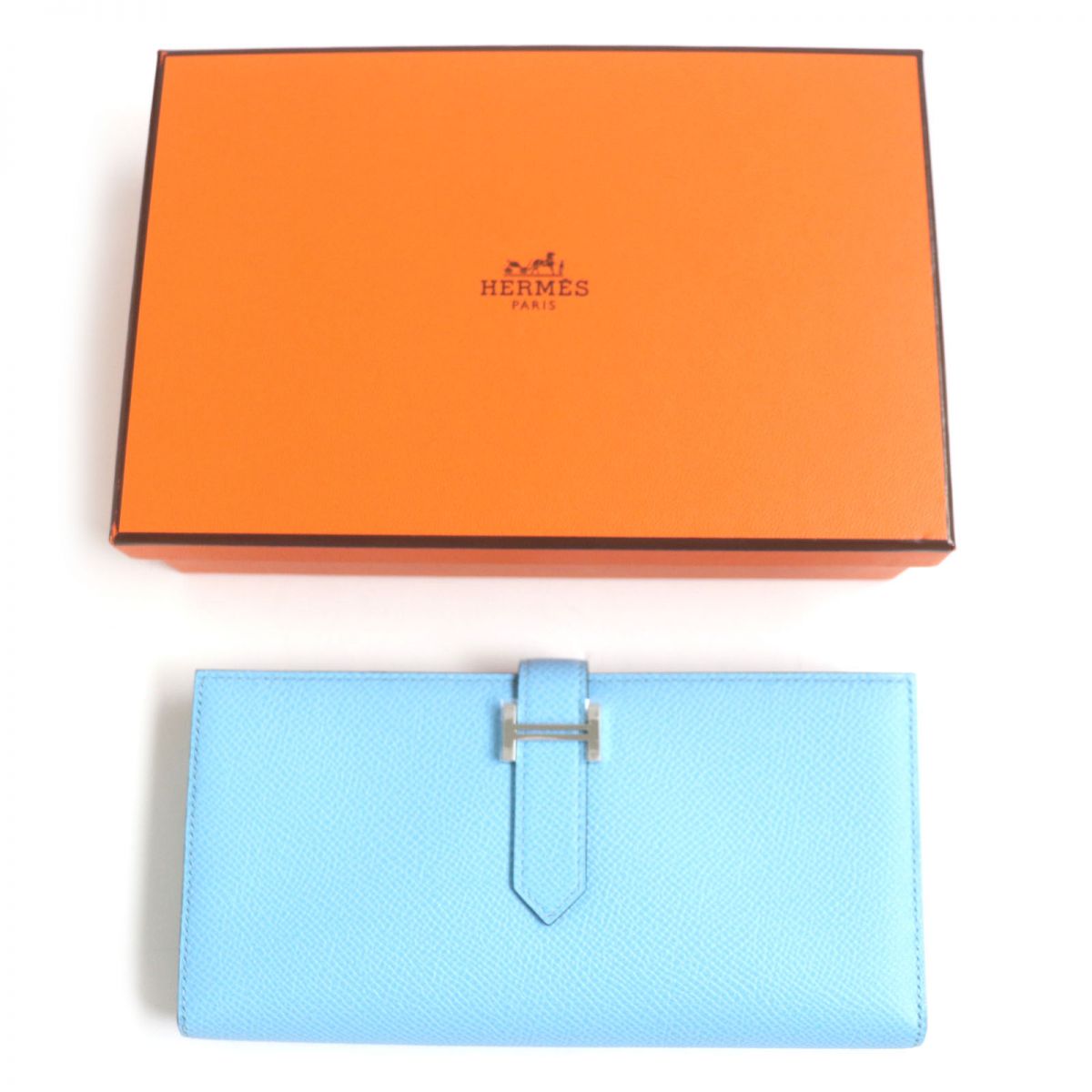 HERMES Long Wallet Purse Main�FEpsom Celeste x Verjade mens Used