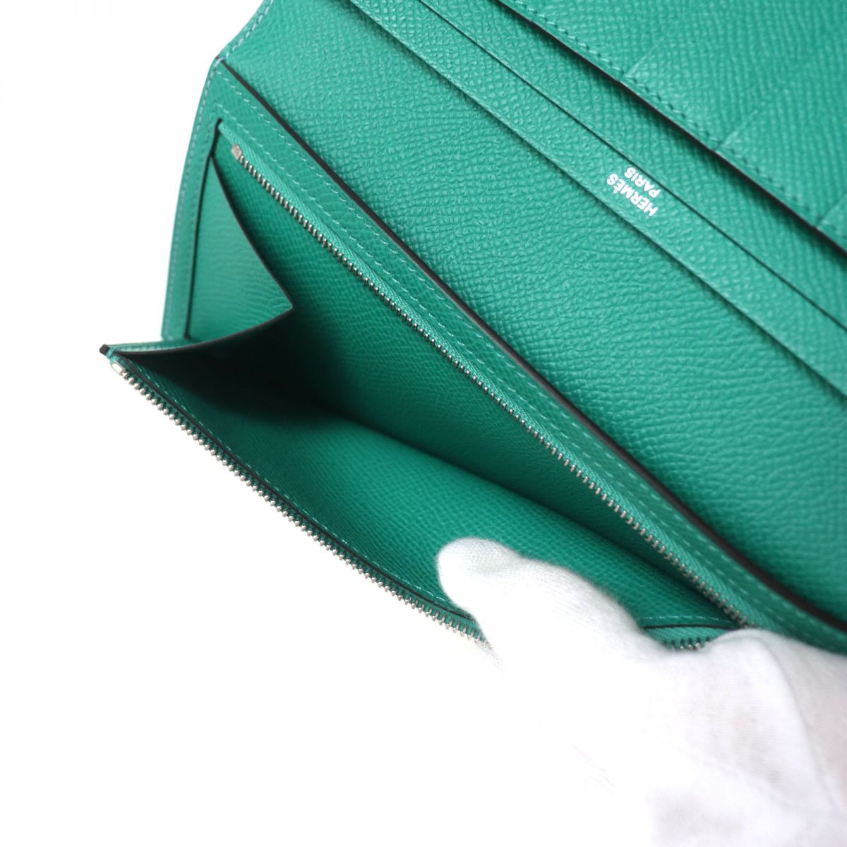 HERMES Long Wallet Purse Main�FEpsom Celeste x Verjade mens Used