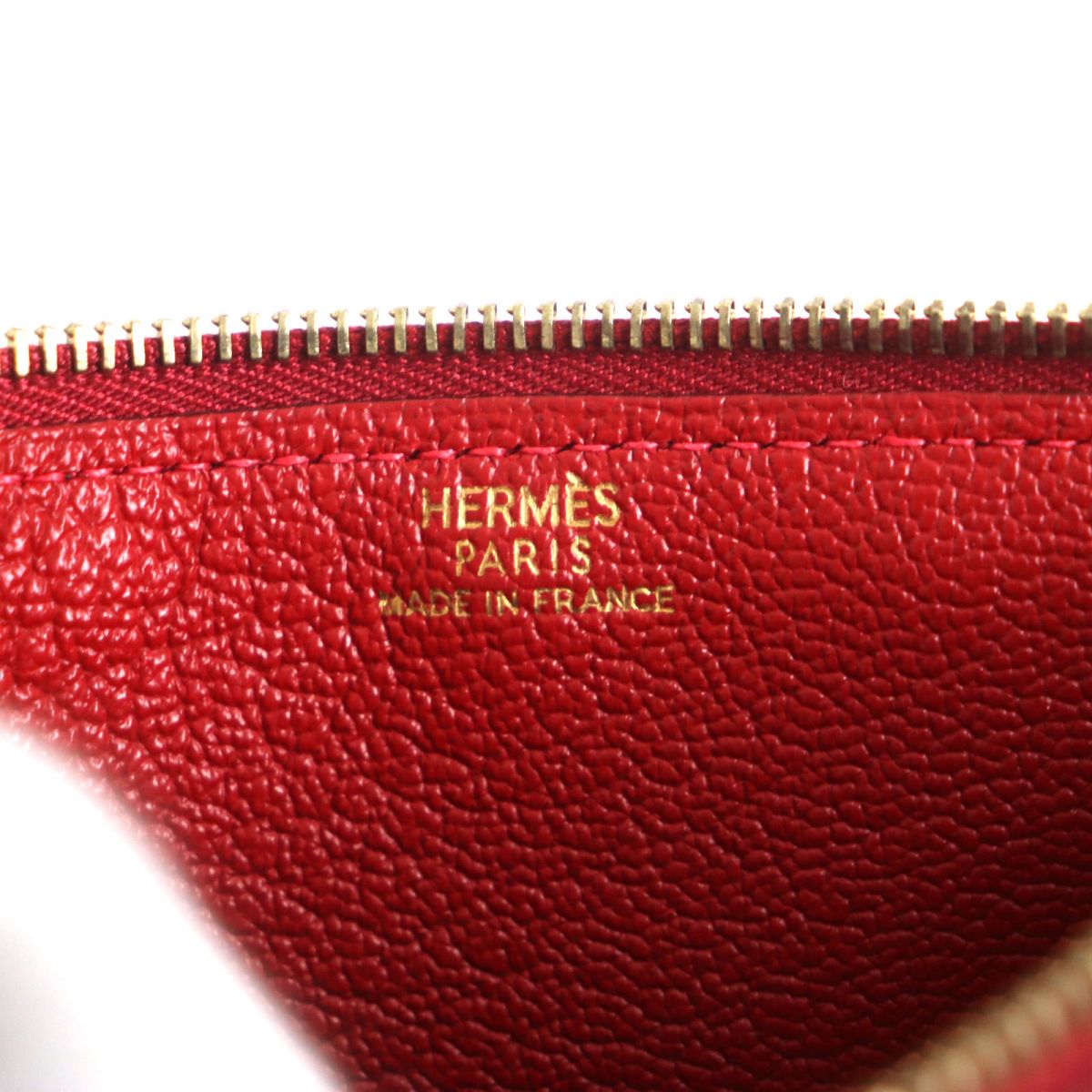 HERMES Long Wallet Purse Main: Chevre Mysole Red mens Used