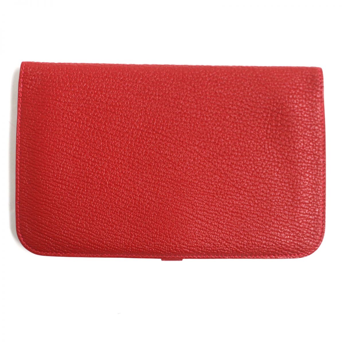 HERMES Long Wallet Purse Main: Chevre Mysole Red mens Used