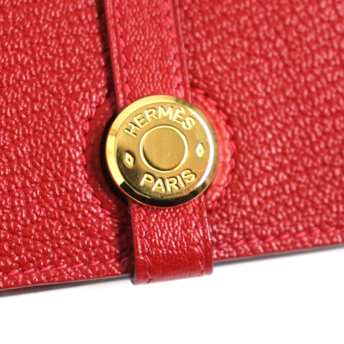 HERMES Long Wallet Purse Main: Chevre Mysole Red mens Used