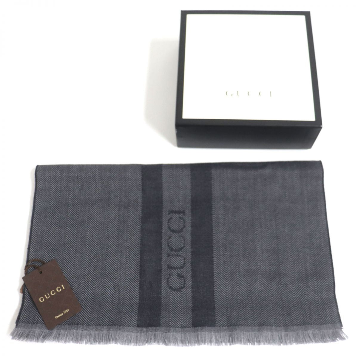 GUCCI Scarf Main: 100% wool gray mens Used