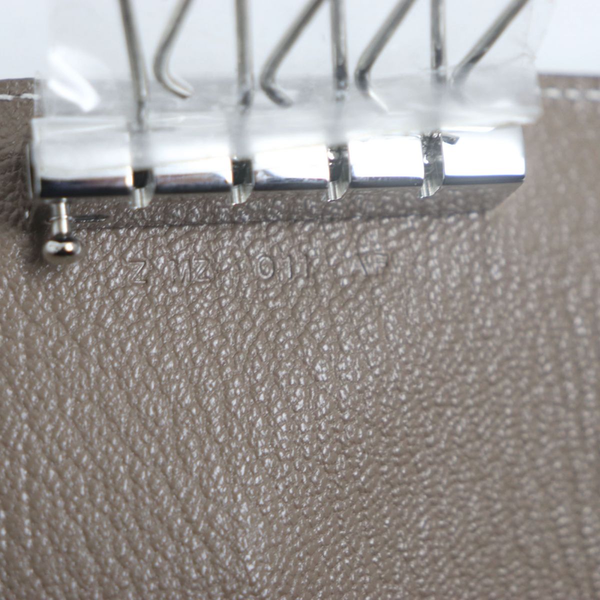 HERMES Key case Key holder  Main: Chevre Main: Etoupe<br>Metal�FSilver mens Used