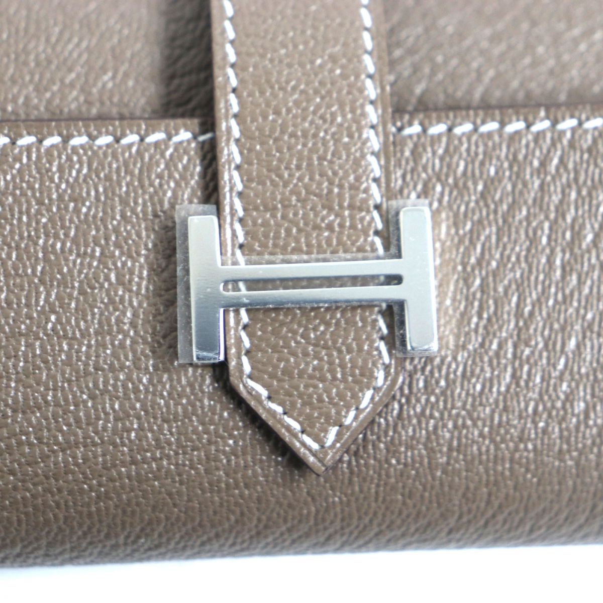 HERMES Key case Key holder  Main: Chevre Main: Etoupe<br>Metal�FSilver mens Used