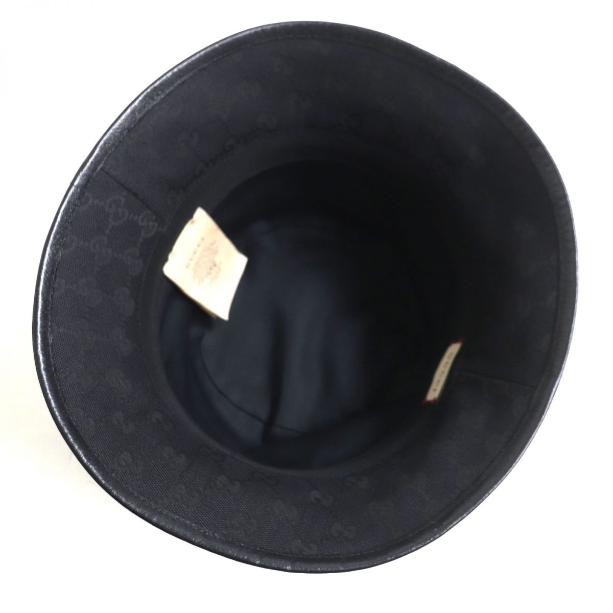 GUCCI hat Outer: 68% polyester, Outer: 16% cotton, Outer: 16% nylon, Lining: 50% rayon, Lining: 50% cotton Main: Black<br>Metal: Gold mens 58 Used