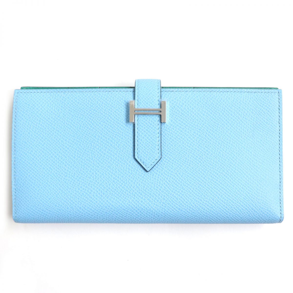 HERMES Long Wallet Purse Main�FEpsom blue mens Used
