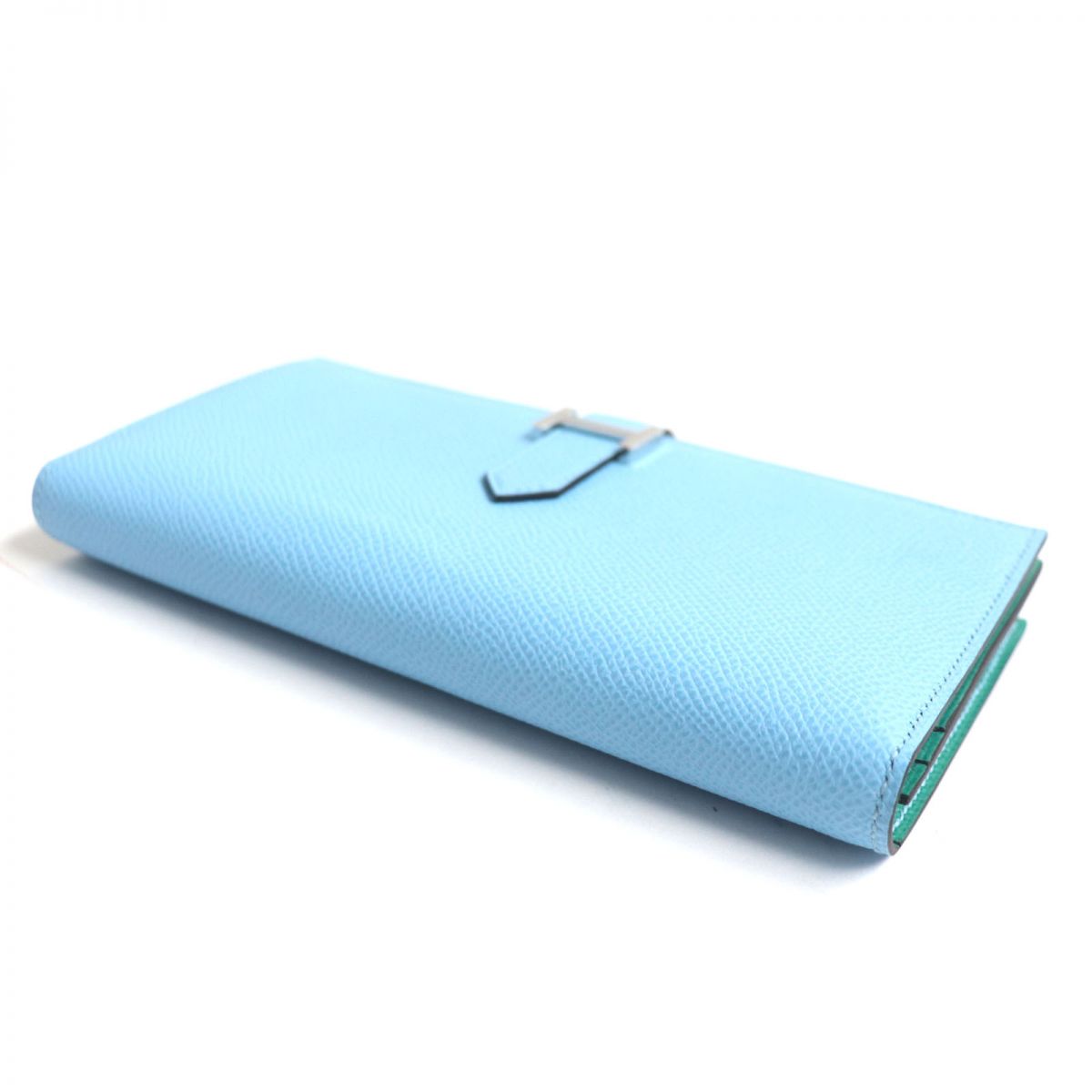 HERMES Long Wallet Purse Main�FEpsom blue mens Used