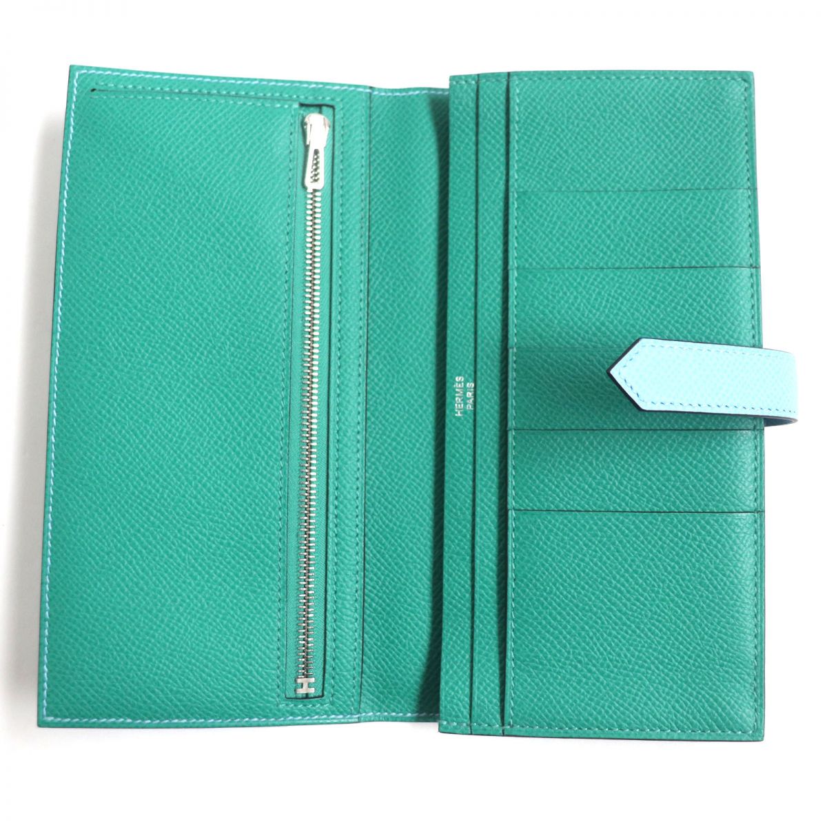 HERMES Long Wallet Purse Main�FEpsom blue mens Used