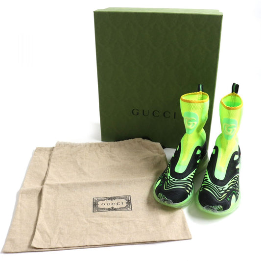 GUCCI sneakers Main: Knit, Main: Rubber Lime x Yellow x Black mens 7 Used