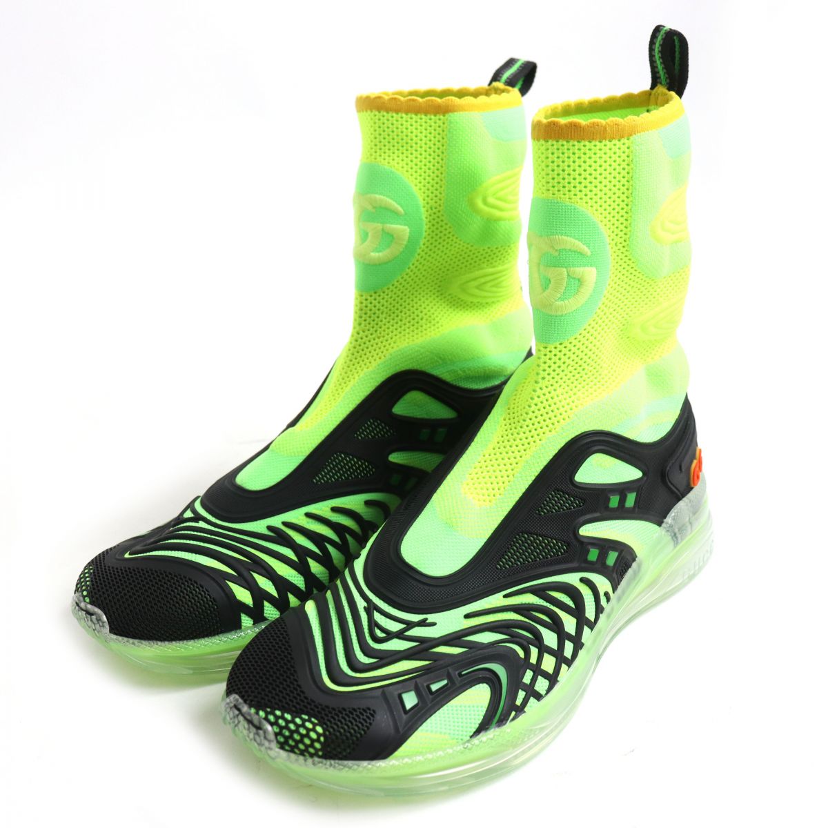 GUCCI sneakers Main: Knit, Main: Rubber Lime x Yellow x Black mens 7 Used