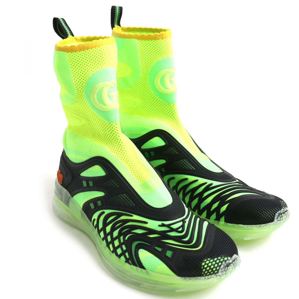GUCCI sneakers Main: Knit, Main: Rubber Lime x Yellow x Black mens 7 Used