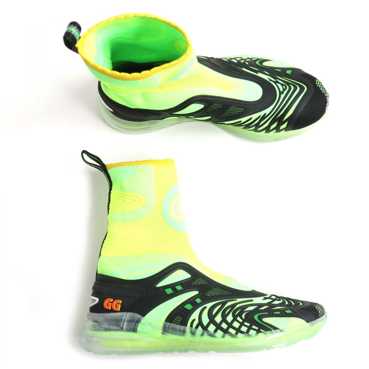 GUCCI sneakers Main: Knit, Main: Rubber Lime x Yellow x Black mens 7 Used
