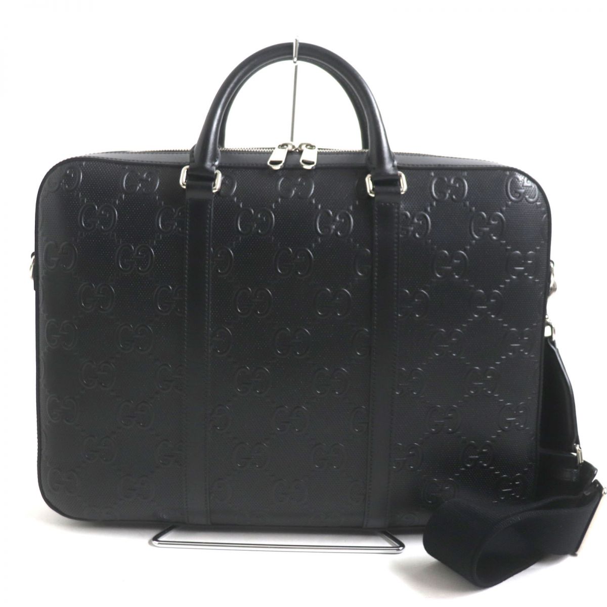 GUCCI Business bag Main: Leather Main: Black<br>Metal�FSilver mens Used