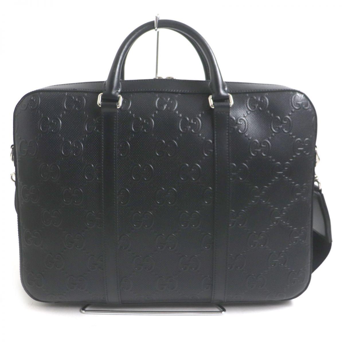 GUCCI Business bag Main: Leather Main: Black<br>Metal�FSilver mens Used