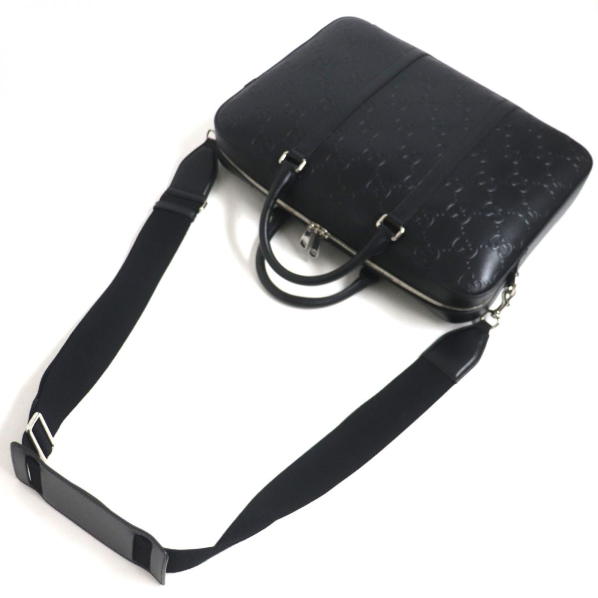 GUCCI Business bag Main: Leather Main: Black<br>Metal�FSilver mens Used