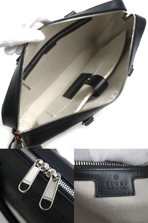GUCCI Business bag Main: Leather Main: Black<br>Metal�FSilver mens Used