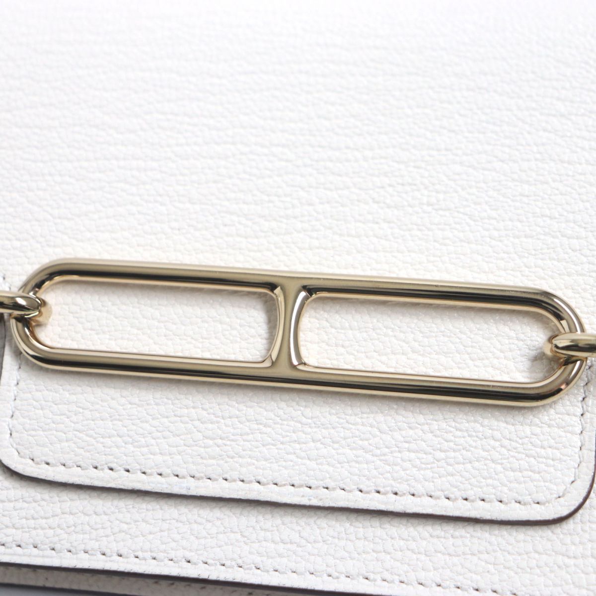 HERMES Bifold Wallet Main: Chevre Mysole Nata x Metal: Gold mens Used
